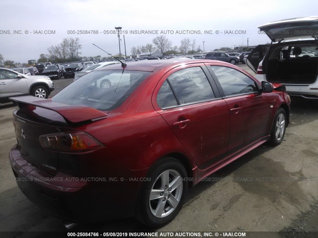 JA3AU26U39U028104 - 2009 MITSUBISHI LANCER ES/ES SPORT RED photo 4