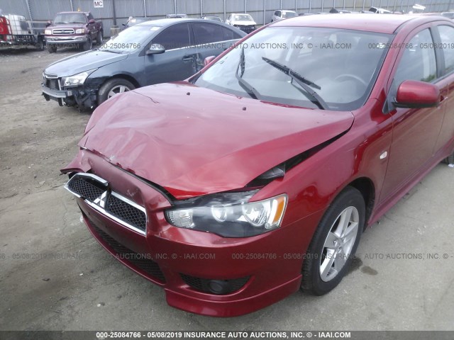 JA3AU26U39U028104 - 2009 MITSUBISHI LANCER ES/ES SPORT RED photo 6