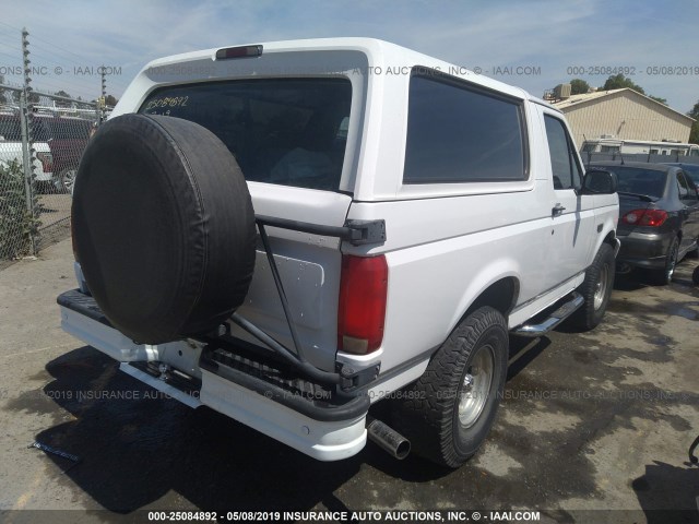 1FMEU15NXSLB91783 - 1995 FORD BRONCO U100 WHITE photo 4