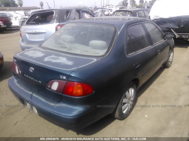 1NXBR12EXWZ062757 - 1998 TOYOTA COROLLA VE/CE/LE GREEN photo 4