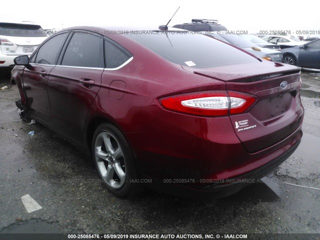 3FA6P0G70GR186101 - 2016 FORD FUSION S RED photo 3