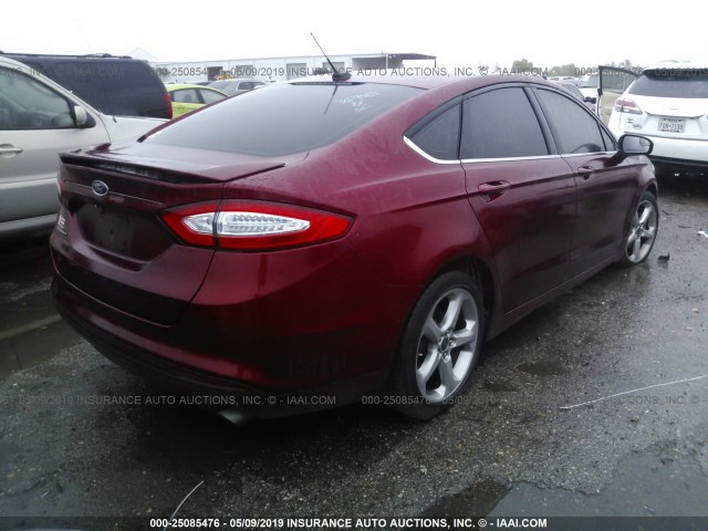 3FA6P0G70GR186101 - 2016 FORD FUSION S RED photo 4