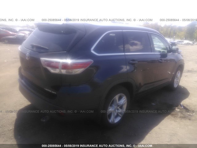 5TDDKRFHXES032990 - 2014 TOYOTA HIGHLANDER LIMITED/LTD PLATNUM BLACK photo 4