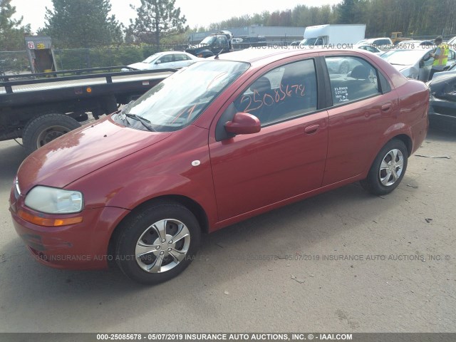 KL1TD52675B460548 - 2005 CHEVROLET AVEO LS RED photo 2