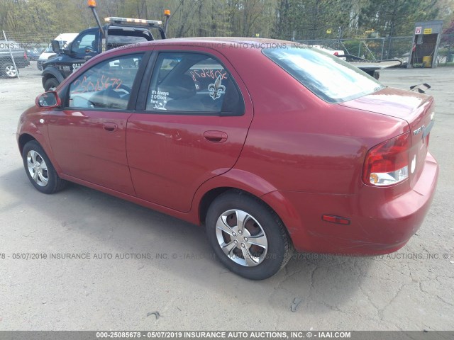 KL1TD52675B460548 - 2005 CHEVROLET AVEO LS RED photo 3