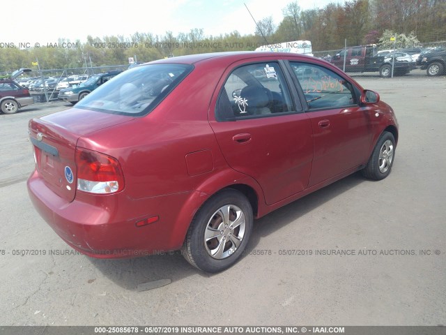 KL1TD52675B460548 - 2005 CHEVROLET AVEO LS RED photo 4