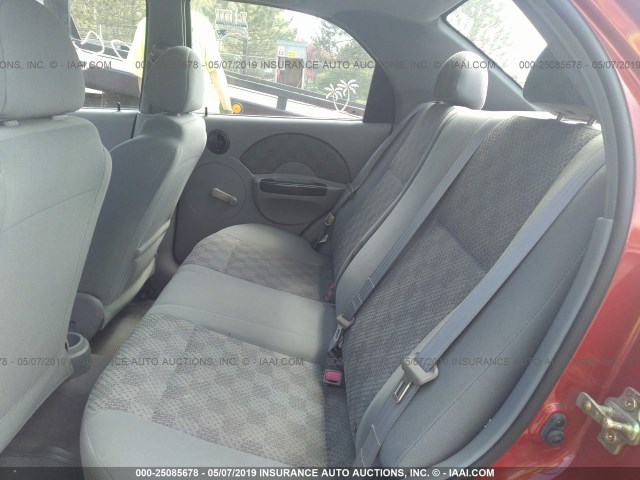 KL1TD52675B460548 - 2005 CHEVROLET AVEO LS RED photo 8