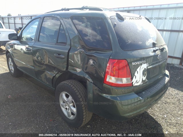 KNDJC733865585500 - 2006 KIA SORENTO EX/LX GREEN photo 3