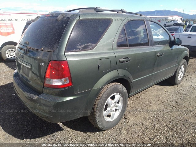 KNDJC733865585500 - 2006 KIA SORENTO EX/LX GREEN photo 4