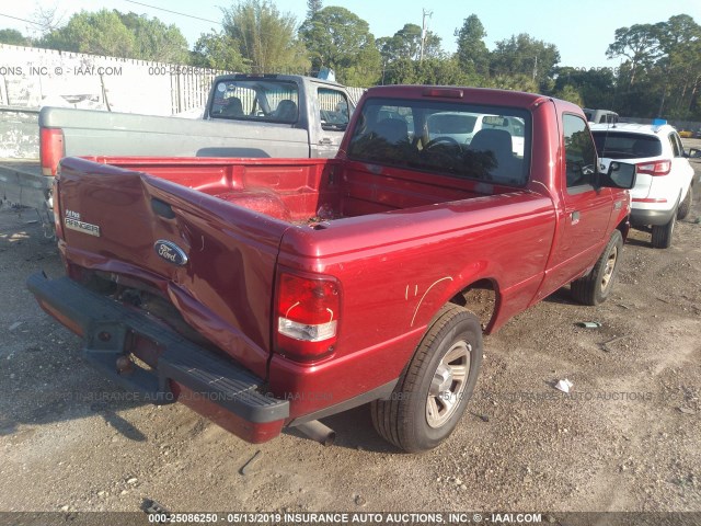 1FTYR10D07PA32126 - 2007 FORD RANGER RED photo 4