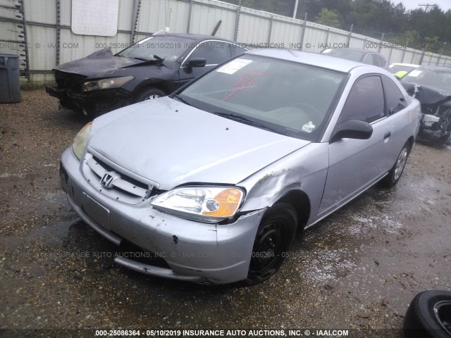 1HGEM22201L063086 - 2001 HONDA CIVIC DX SILVER photo 2