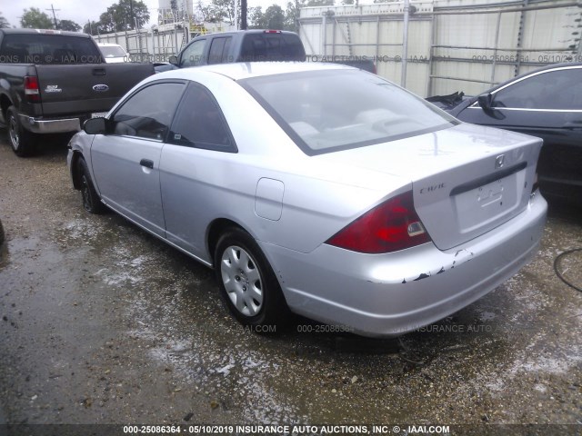 1HGEM22201L063086 - 2001 HONDA CIVIC DX SILVER photo 3