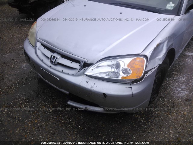 1HGEM22201L063086 - 2001 HONDA CIVIC DX SILVER photo 6