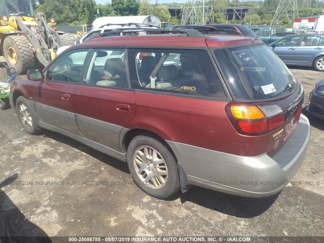 4S3BH896227622181 - 2002 SUBARU LEGACY OUTBACK H6 3.0 VDC RED photo 3