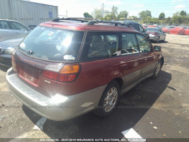 4S3BH896227622181 - 2002 SUBARU LEGACY OUTBACK H6 3.0 VDC RED photo 4