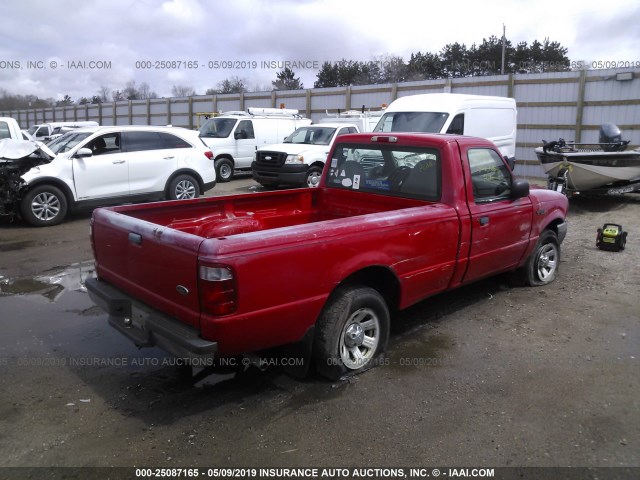 1FTYR10U01PB73978 - 2001 FORD RANGER RED photo 4