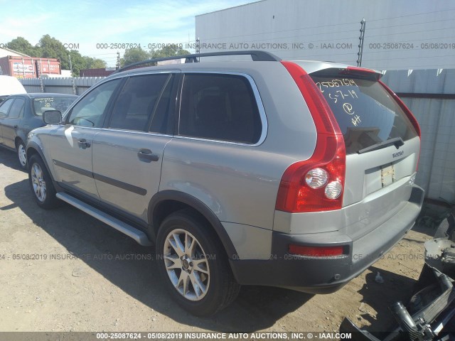 YV1CZ91H141054087 - 2004 VOLVO XC90 T6 SILVER photo 3