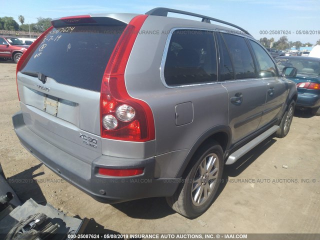 YV1CZ91H141054087 - 2004 VOLVO XC90 T6 SILVER photo 4