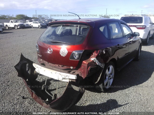 JM1BK143861465013 - 2006 MAZDA 3 HATCHBACK RED photo 4