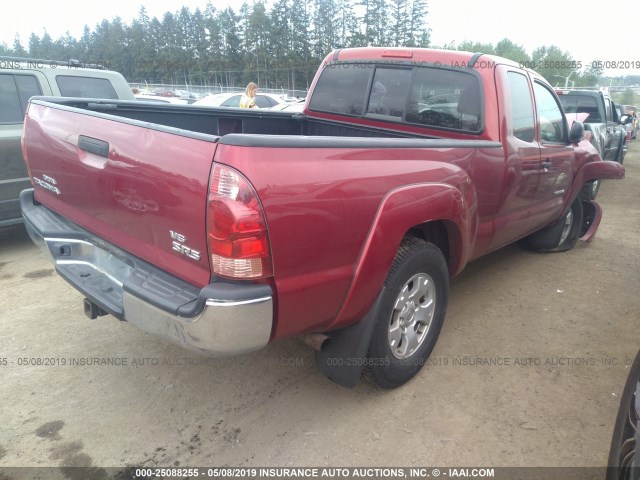 5TEUU42NX5Z068707 - 2005 TOYOTA TACOMA ACCESS CAB წითელი ფოტო 4
