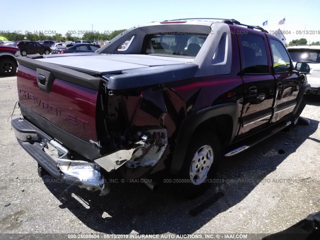 3GNEC12T14G159726 - 2004 CHEVROLET AVALANCHE C1500 RED photo 4