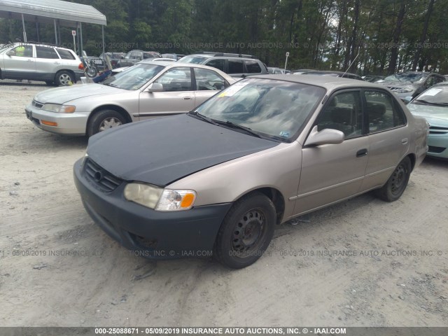 2T1BR12E32C544854 - 2002 TOYOTA COROLLA CE/LE/S GOLD photo 2