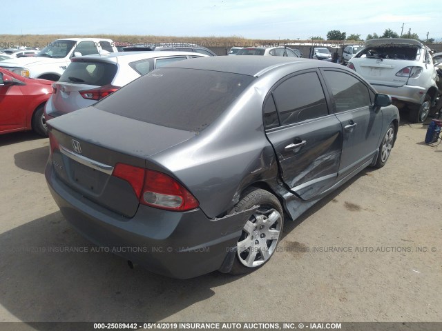 2HGFA165X9H313082 - 2009 HONDA CIVIC LX GRAY photo 4