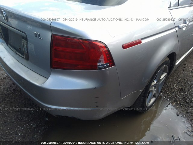 19UUA66206A010445 - 2006 ACURA 3.2TL SILVER photo 6