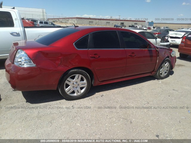 2G1WB5E37E1125926 - 2014 CHEVROLET IMPALA LIMITED LT RED photo 4