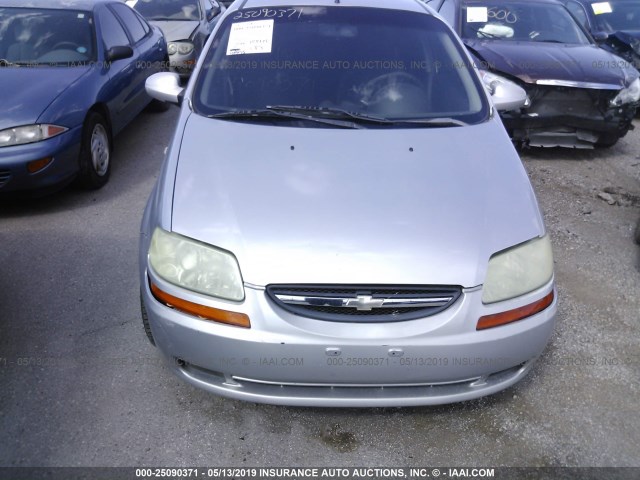 KL1TD56616B640118 - 2006 CHEVROLET AVEO LS GRAY photo 6