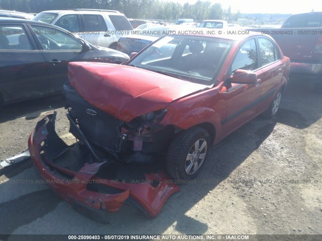 KNADE123976265990 - 2007 KIA RIO LX/SX RED photo 2