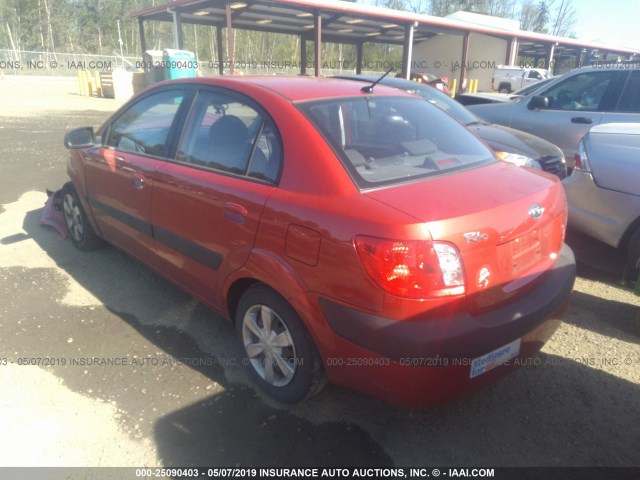 KNADE123976265990 - 2007 KIA RIO LX/SX RED photo 3