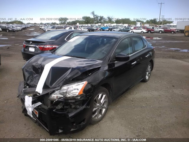 3N1AB7AP3DL661102 - 2013 NISSAN SENTRA S/SV/SR/SL BLACK photo 2