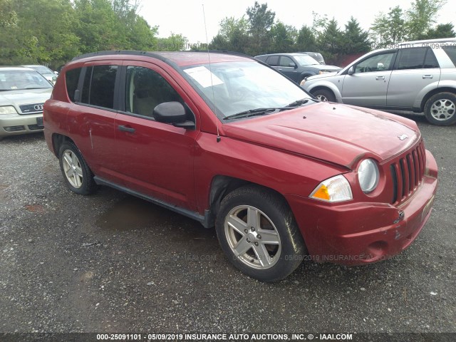 1J8FF47W47D122852 - 2007 JEEP COMPASS RED photo 1