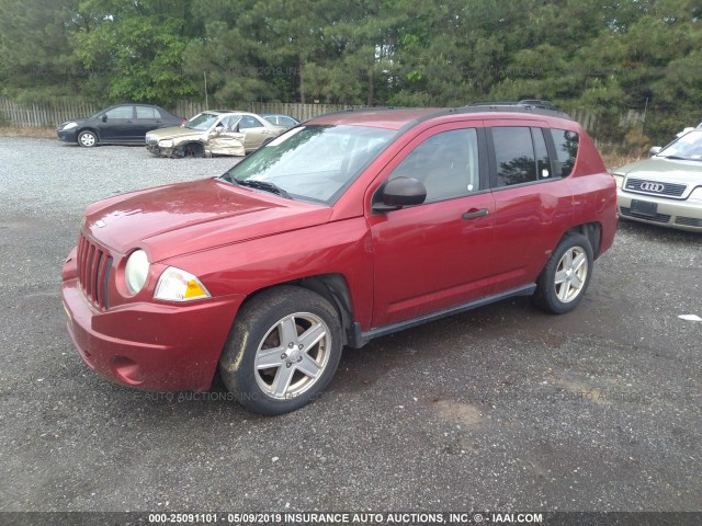 1J8FF47W47D122852 - 2007 JEEP COMPASS RED photo 2