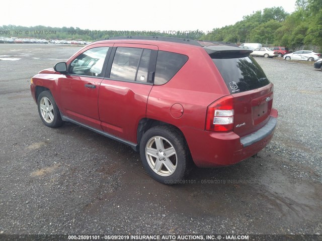 1J8FF47W47D122852 - 2007 JEEP COMPASS RED photo 3