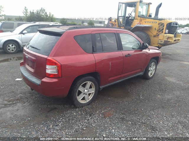1J8FF47W47D122852 - 2007 JEEP COMPASS RED photo 4