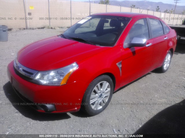 1FAHP35N48W263563 - 2008 FORD FOCUS SE/SEL/SES RED photo 2