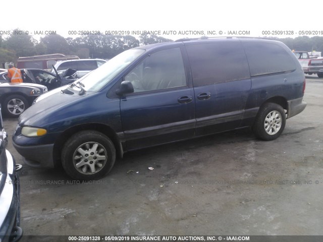 1B4GP44G8YB750879 - 2000 DODGE GRAND CARAVAN SE/SPORT Dark Blue photo 2