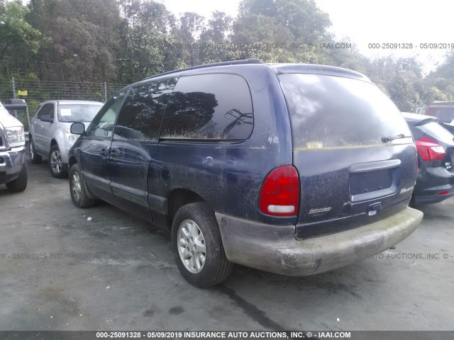 1B4GP44G8YB750879 - 2000 DODGE GRAND CARAVAN SE/SPORT Dark Blue photo 3