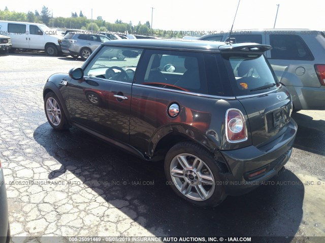 WMWSV3C51DT388828 - 2013 MINI COOPER S GRAY photo 3