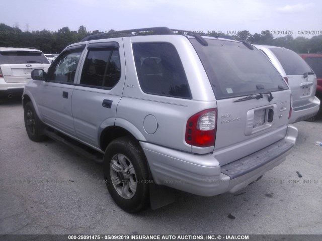 4S2CK58W014345072 - 2001 ISUZU RODEO S/LS/LSE SILVER photo 3