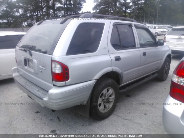 4S2CK58W014345072 - 2001 ISUZU RODEO S/LS/LSE SILVER photo 4