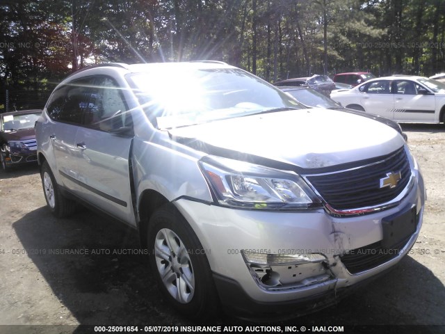 1GNKRFED9EJ351575 - 2014 CHEVROLET TRAVERSE LS SILVER photo 1