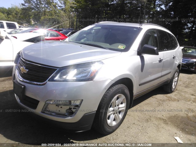 1GNKRFED9EJ351575 - 2014 CHEVROLET TRAVERSE LS SILVER photo 2