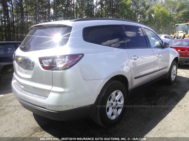 1GNKRFED9EJ351575 - 2014 CHEVROLET TRAVERSE LS SILVER photo 4