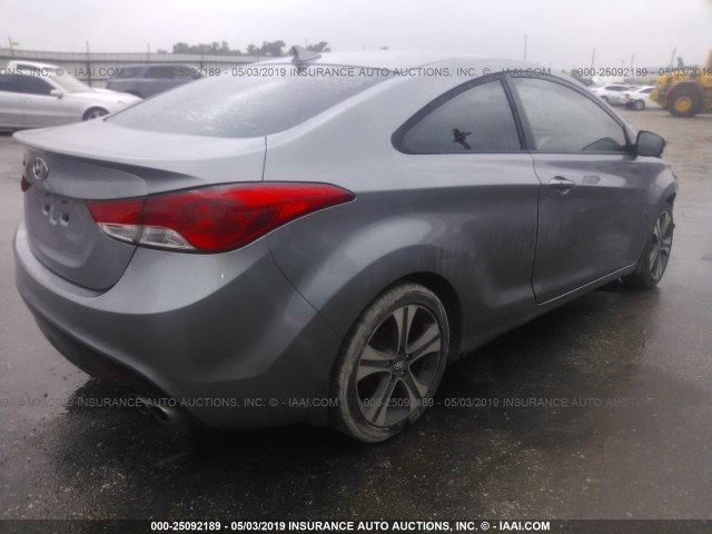 KMHDH6AE8DU008123 - 2013 HYUNDAI ELANTRA COUPE GS/SE GRAY photo 4