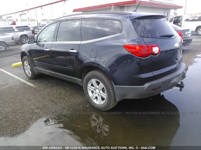 1GNKRGED6CJ159050 - 2012 CHEVROLET TRAVERSE LT BLUE photo 3