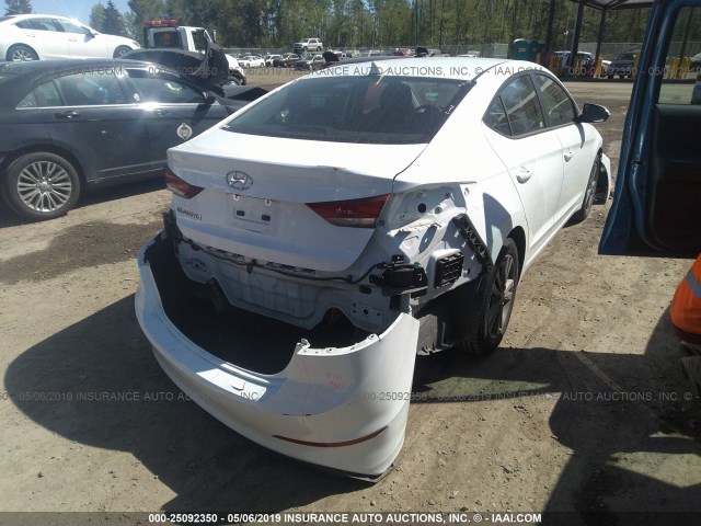 5NPD84LF1JH256752 - 2018 HYUNDAI ELANTRA SEL/VALUE/LIMITED WHITE photo 4