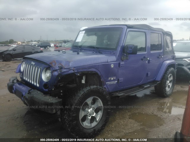 1C4BJWEG6HL672072 - 2017 JEEP WRANGLER UNLIMITE SAHARA PURPLE photo 2